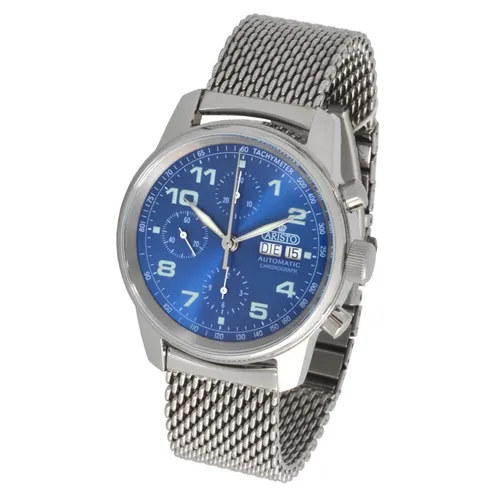 Aristo Herren Armbanduhr Automatik Chronograph 4H174M ETA7750 Valjoux poliert