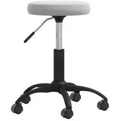 vidaXL Massagehocker Samt Hellgrau - Sonstige Massagegeräte - Hochwertiger Salonhocker mit strapazierfähigem Samtbezug, höhenverstellbar und 360° drehbar für maximalen Komfort in Friseursalons, Büros oder Cafés.