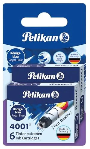 Pelikan 338269 Tintenpatronen 4001 königsblau, 2 Etui´S mit 6 Patronen, 4012700338266