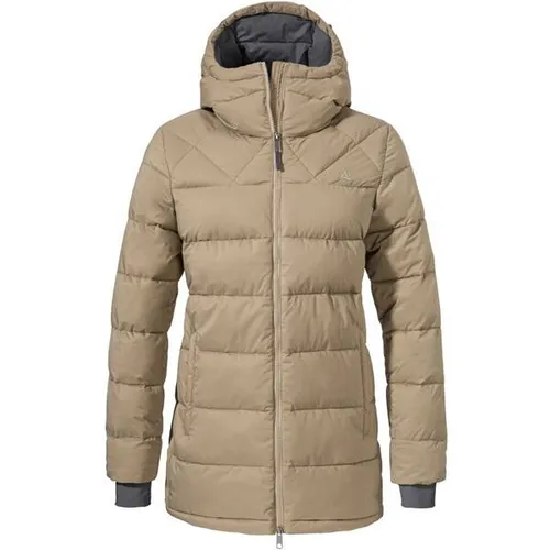 SCHÖFFEL Insulated Parka Boston L NUTMEG 48 - Funktionsjacken mit wasser- und windabweisendem VENTURI Material und 100% recycelter Isolierung für optimale Wärme und Atmungsaktivität – ideal für stilvolle Frauen, die Funktionalität schätzen.