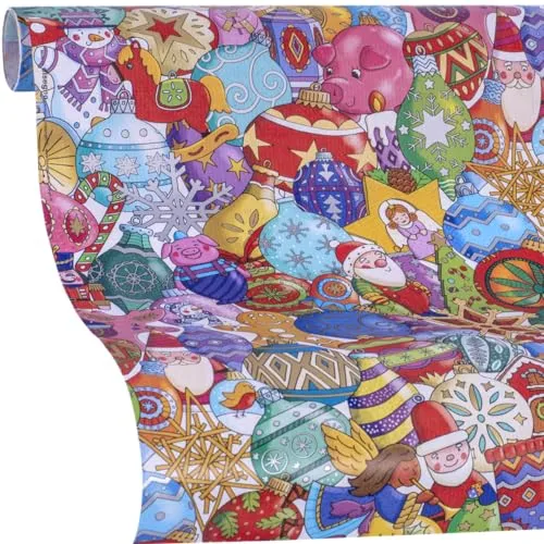 Disegno Weihnachts Geschenkpapier für Kinder | 5m x 0.5m Rolle | Merry X-mas | Weihnachten & weitere Anlässe