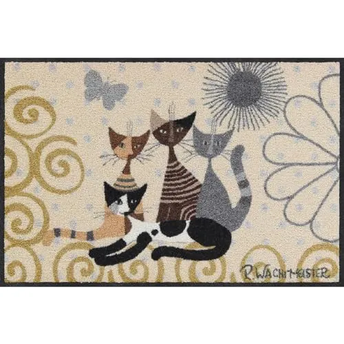 Salonloewe Fußmatte Rosina Wachtmeister Fantasia di Gatti in beige von Salonloewe
