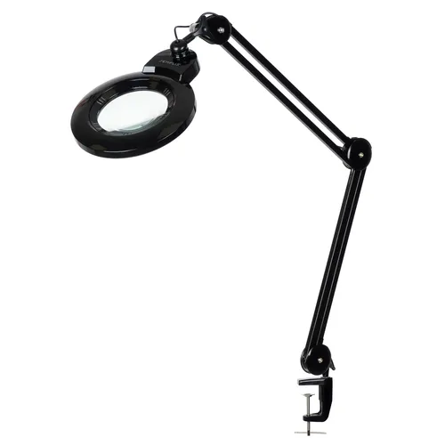 Semplix LED Lupen-Tischlampe schwarz (60 PCS LED/ 3D Linse/ dimmbar/ Tischklemme