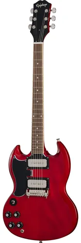 Epiphone Tony Iommi SG Special LH Vintage Cherry - Gitarren, inspiriert von der Gibson Serie mit Mahagoni-Korpus und 2x Epiphone PRO P-90 Tonabnehmer für kraftvollen Sound, inklusive Koffer.