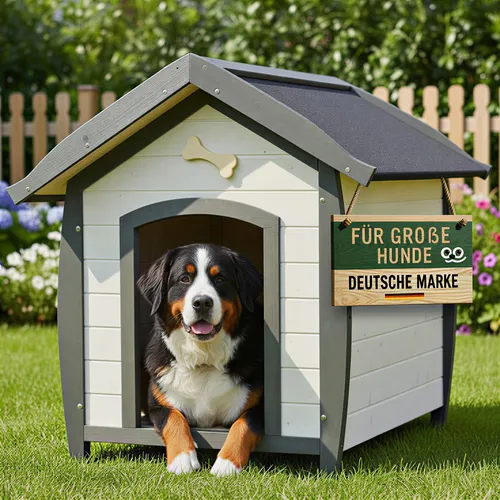 zooprinz Wetterfeste Hundehütte Bella - Stilvolles Holzhaus für draußen - Hundehütte aus massivem Holz, witterungsbeständig und in modernen Farben. Ideal für deinen Hund als Rückzugsort bei jedem Wetter. Wähle aus 3 Größen für perfekten Komfort!