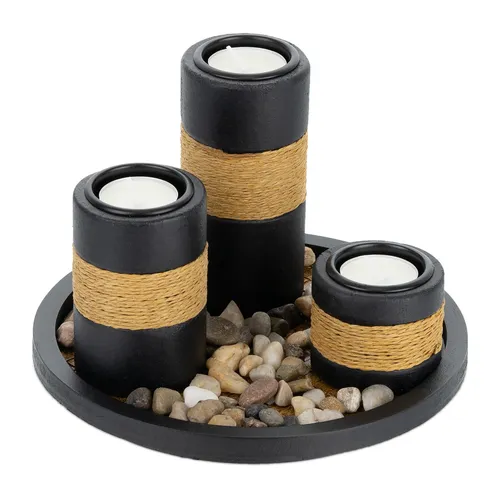Teelichthalter Kerzenhalter Set Deko Teelichter MDF 3-teilig Teelichthalter Set
