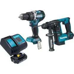 Makita DLX 2278 SA1 Akku Kombo Kit – DHP 484 & DHR 171 - Praktisches Akku Combo-Set mit DHP 484 Schlagbohrschrauber und DHR 171 Bohrhammer. Ideal für vielseitige Anwendungen dank bürstenloser Motoren und kompaktem Design. Inkl. 2,0 Ah Akku und Ladegerät für sofortigen Einsatz.