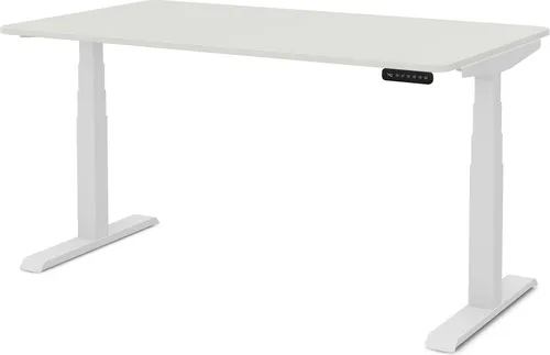 ASSMANN Höhenverstellbarer Familien-Schreibtisch PITINO CURVED, 120x70cm, Weiß - Ergonomischer, elektrisch höhenverstellbarer Schreibtisch für die ganze Familie. Mit Memoryfunktion für individuelle Höheneinstellungen und integriertem Kollisionsschutz – ideal für flexibles Arbeiten und Lernen.