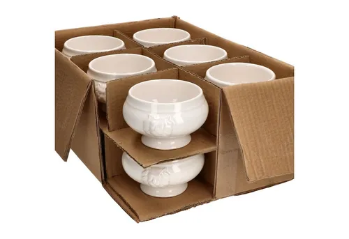 MamboCat Suppenschüssel 12x LEO Löwenkopf-Terrinen 250ml - Thermobehälter aus hochwertigem Steingut, ideal für die stilvolle Präsentation von Suppen und Eintöpfen.