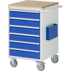 Montagewagen 580x650x975 mit 6 Schubladen - Robuster Montagewagen für die Werkstatt, ausgestattet mit langlebigen Schubladen und hochwertigen Rollen für einfache Mobilität.