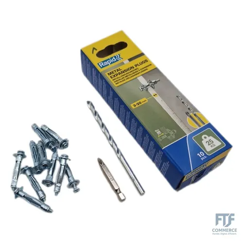 Rapid Hohlraumdübel Metall mit M4 Schraube für Gipskartonplatten 3-20 mm - Tragk