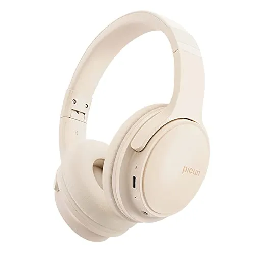 SLuB Kabelloses Headset Over Ear, Faltbares Bluetooth Headset, HD Stereoklang, Eingebautes HD-Mikrofon, 30 Stunden Spielzeit, Geeignet für Handy, Computer, TV, Spiele, Outdoor, Büro (Khaki)
