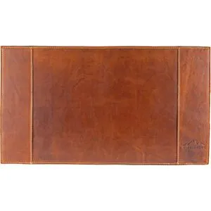 Alpenleder Schreibunterlage Piemont - Cognac, Echt Leder - Edle Schreibunterlage aus 100% Büffelkalbsleder, handgefertigt mit rutschfester Rückseite und zwei Fächern zum Organisieren. Ideal für stilvolle Büros.