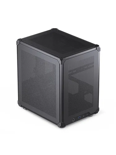 C6 - Black Minitower Gehäuse - PC-Gehäuse im Minitower-Format, unterstützt ATX Netzteile und bietet praktische USB 3.0 & 3.1 Anschlüsse sowie ein stylisches Mesh-Design mit Seitenfenster.