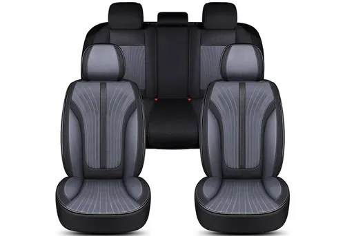 BREMER SITZBEZÜGE für Opel Adam 2013-2019, Komplettset Schwarz/Grau - Hochwertige Autositzbezüge für Opel Adam, 3-Lagen-System für Komfort und Schutz, praktische Taschen für Ordnung – ideal für vordere Sitze und Rückbank.