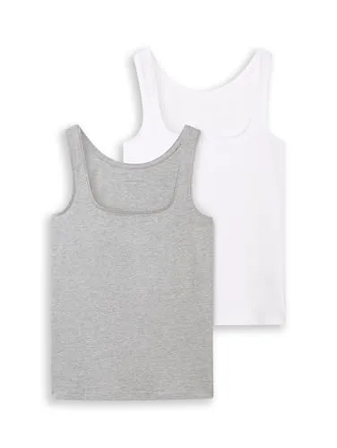 Tom Tailor Damen 1044789 Basic Top Im Doppelpack, 21373