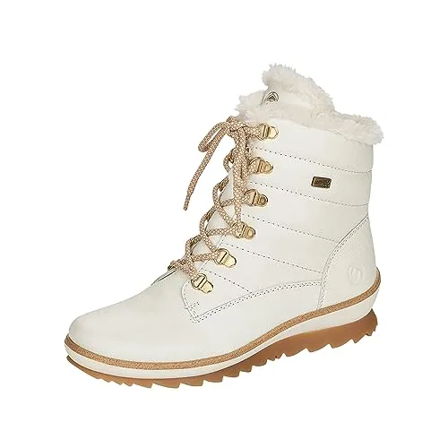 Remonte Damen R8480 Snow Boot, dirtywhite/Bianco, 39 EU - Wanderschuhe mit hochwertigem Echtleder, warm gefüttert und wasserabweisender TEX-Membran, perfekt für kalte Tage und rutschfest für sicheren Halt im Herbst und Winter.