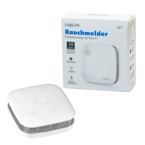 Rauchmelder SC0018 - 10 Jahre Batterie - Zuverlässiger Fotoelektrischer Rauchmelder mit Selbsttest und Stumm-Schaltung, ideal für langfristige Sicherheit in Ihrem Zuhause.