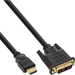 InLine HDMI-Kabel 10m - HDMI Stecker auf DVI 18+1 - Videokabel & -stecker, hochwertiges 10m Kabel für eine verlustfreie Verbindung zwischen HDMI und DVI, ideal für Bildschirme und Projektoren.