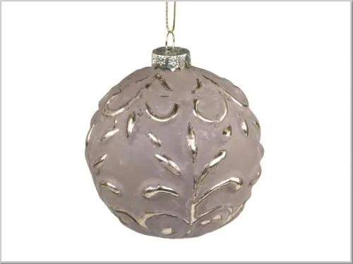 Chic Antique Weihnachtskugel Kugeln, Tropfen, Zapfen, Anhänger,Antik Glaskugel m.Muster Vintage Christbaumkugel Weihnachten X-Mas versch. Größen und Formen Skan Design (51922-20 Ø8cm Mokka)