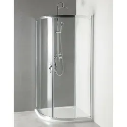 Duschabtrennung Viertelkreis 900x900mm, Klarglas - Transparent/Silber - Elegante Duschabtrennung in Viertelkreisform, ideal für platzsparende Bäder. Mit stabiler Schiebetür und klarem Sicherheitsglas für eine moderne Optik.