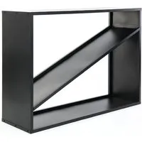 Westmann Kaminholzregal, schwarz, 114,5 x 35 x 80 cm - Aschesauger: Modernes Kaminholzregal in elegantem Schwarz, ideal zum ordentlichen Stapeln und effektiven Trocknen von Holz.