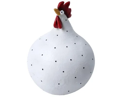 Nääsgränsgården Osterfigur Deko-Huhn - Handgearbeitetes Huhn in Weiß, 12 cm hoch - Stilvolle Dekofigur für den Innenbereich, handgefertigt und handbemalt. Ein charmantes Highlight für Ihre Osterdekoration, geliefert in einem eleganten Geschenkkarton.