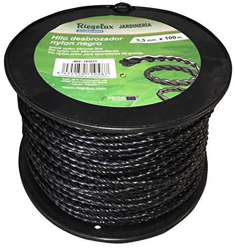 Riegolux 107677 Rasentrimmer, Nylon, Helicoidal, Schwarz, 3,3 mm x 100 m