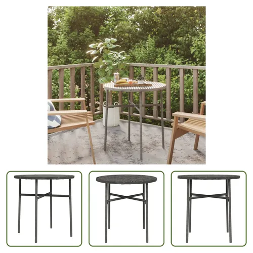 The Living Store Beistelltisch Grau 45 cm aus Poly Rattan