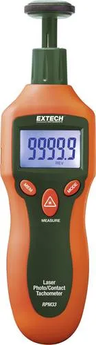 Extech Fototachometer - 33 U min, Mikroprozessorgesteuert mit 5-stelligem LCD-Display, hohe Genauigkeit und berührungslose Messungen bis zu 500 mm