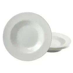 Luminarc Pastateller Italien Party Weiss – 6-tlg. Set - Runde weiße Pastateller aus Glas, ideal für 6 Personen, spülmaschinengeeignet und perfekt für festliche Anlässe. Made in France.