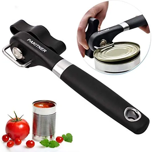 PAKITNER Dosenöffner mit glattem Rand, Dosenöffner mit glattem Rand, manueller Dosenöffner, ergonomischer glatter Rand, lebensmittelechter Edelstahl, Schneiddosenöffner für Küche und Restaurant