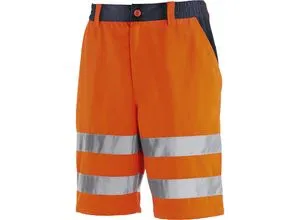 teXXor® Warnschutz Shorts ERIE, orange/marine - Größe 54 - Arbeits- & Schutzkleidung: Die leichten Warnschutz-Shorts ERIE bieten Komfort und Sicherheit mit fluoreszierendem Material und breiten Reflexstreifen für optimale Sichtbarkeit.