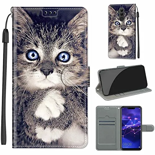 TOMYOU Hülle für Huawei Mate 20 Lite, für Huawei Mate 20 Lite Handyhülle, Schutzhülle [Schützt vor Stößen] [Magnetverschluss] [Kartenfach] Handyhülle klappbar für Huawei Mate 20 Lite