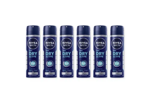 Nivea Men Deo-Spray Deodorant Men Dry Active Deo Spray 6 x 150ml, 6-tlg.