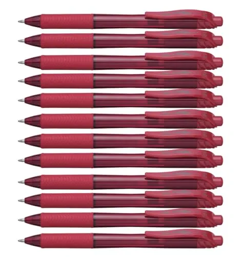 Pentel BL110-B Gel-Tintenroller EnerGel 1,0 mm - 12 Stück - Gelschreiber mit schnell trocknender EnerGel-Tinte, ideal für flüssiges Schreiben. Ergonomischer Gummi-Griff und versenkbare Druckmechanik für komfortable Nutzung.