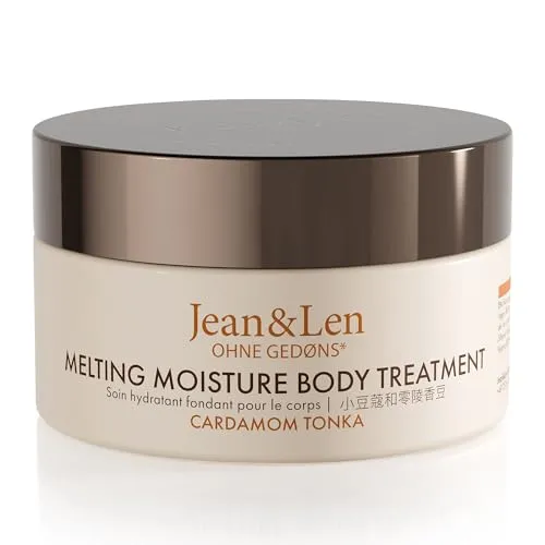 Jean & Len Melting Moisture Body Treatment Cardamom & Tonka, für ein duftendes Pflegeergebnis, für normale Haut, hochwertiger Tiegel, Pflegende Body Butter, ohne Parabene & Silikone, vegan, 200 ml