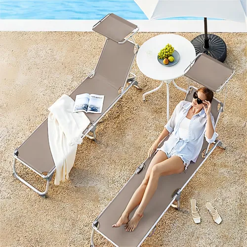 SONGMICS Klappbare Gartenliege 2er Set