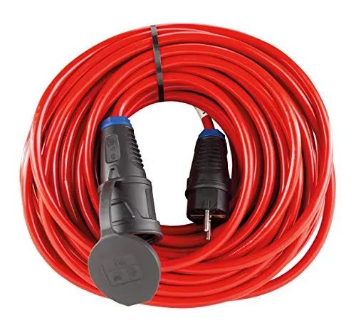 REV Ritter Gummi-Verlängerung 25 m rot H07RN-F3G1,5 - Robuste Kabelverlängerung für den Außenbereich, ideal für Baustellen und Events mit hoher Flexibilität und Wetterbeständigkeit.