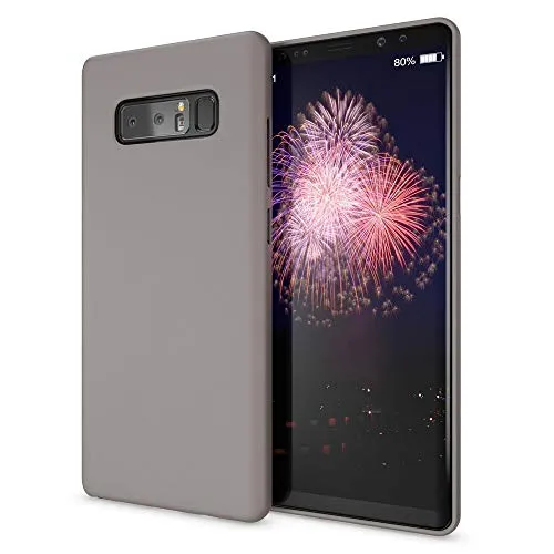 NALIA Neon Silikonhülle für Samsung Galaxy Note 8 - Soft-Touch & Signal-Neon - NEONSHOCK (Matte Schutzhülle) - Marke aus Berlin, Farbe:Grau
