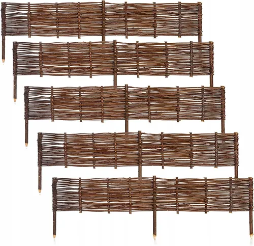 Garten Palisade Satz von 5 Stk. Weidenzaun für den Garten 120x20cm