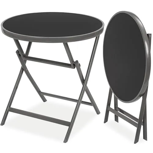 BRUBAKER Balkon- und Gartentisch Milano - Klappbar & Wetterfest - Esstisch für Balkon und Garten, klappbar und platzsparend, wetterfest und UV-beständig, ideal für ganzjährigen Einsatz im Freien.