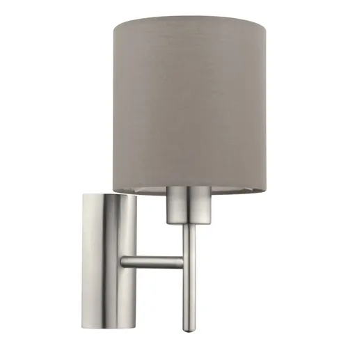 PASTERI Wandleuchte, taupe - Schlichte Eleganz für Ihr Zuhause - Lampen - Wandleuchte aus nickel-matten Metall mit taupefarbenem Textil-Lampenschirm, ideal für gemütliche Beleuchtung in jedem Raum.