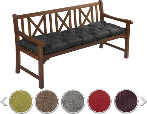 sunnypillow Bankauflage Stuhlkissen Bankkissen 160 x 30 cm Sitzkissen für Hollywoodschaukel Polsterauflage Auflage für Gartenbank viele Farben und Größen zur Auswahl Schwarz