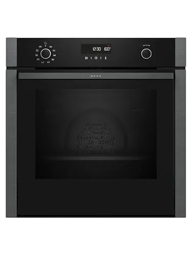 NEFF B5ACH7HG3 Einbaubackofen, Graphite Grey mit Slide und Hide - Backofen mit 8 Beheizungsarten, Pyrolyse-Reinigung für müheloses Saubermachen, ideal für moderne Küchen.