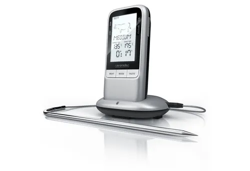 Arendo Grillthermometer - Digitales Funk-Fleischthermometer in Edelstahl - Grillthermometer für präzise Temperaturmessung bis 250°C, kabellos und ideal für BBQ-Fans.
