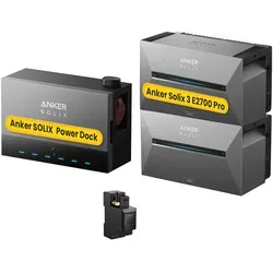 Anker SOLIX Power Dock Multisystem mit Solarbank 3 E2700 Pro - Innovatives Balkonkraftwerk mit 1x Power Dock und 2x Solarbank 3 E2700 Pro. Spart bis zu 80 % Stromkosten und ermöglicht eine einfache, flexible Installation für maximale Energieeffizienz.