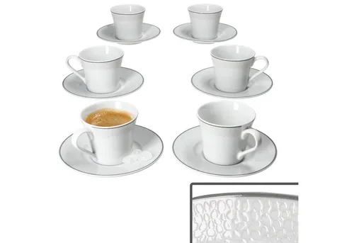 Ritzenhoff Venezia Espressotasse Set für 6 Personen - Elegantes Porzellan-Set in Weiß, ideal für stilvolle Espressomomente mit Familie und Freunden.
