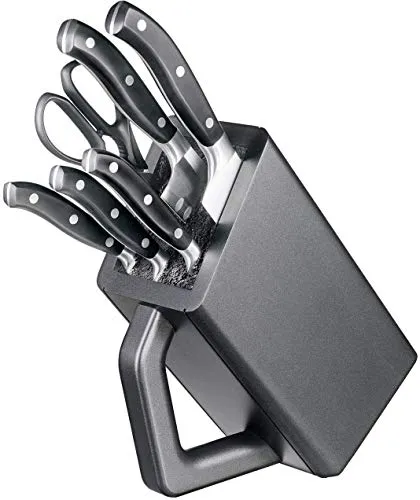 Victorinox Kochmesser-Block 6 tlg - Küchenmesser-Set mit hochwertigem Messerblock aus Buchenholz, inklusive 6 professionellen Messern für präzises Schneiden und außergewöhnliche Qualität.