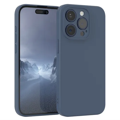 Handyhülle für Apple iPhone 15 Pro Case Silikon Cover Schutzhülle Handy Blau